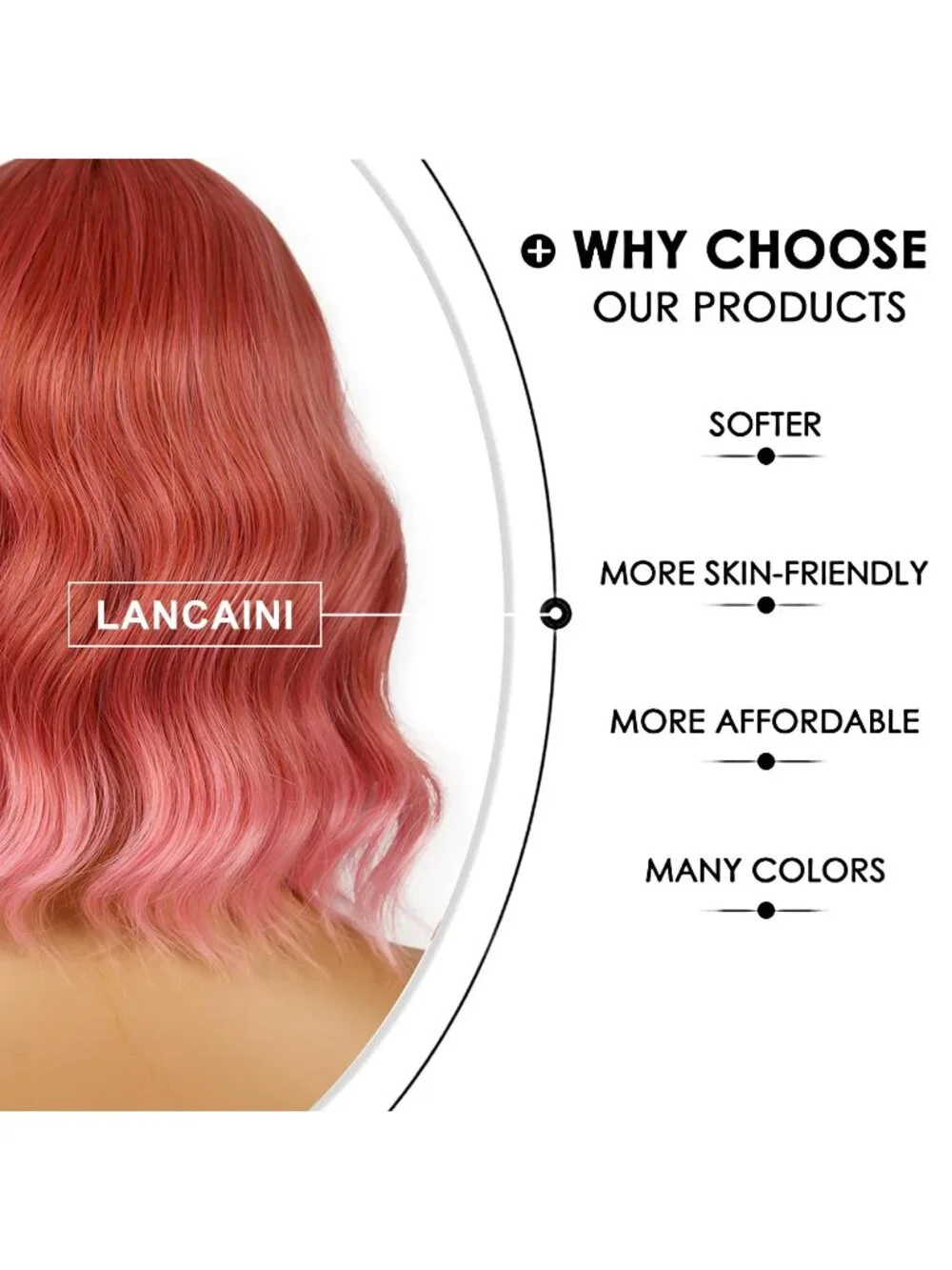 Women's Dark Pastel Pink Shoulder Length Synthetic Loose Wavy Short Bob Wig Bang